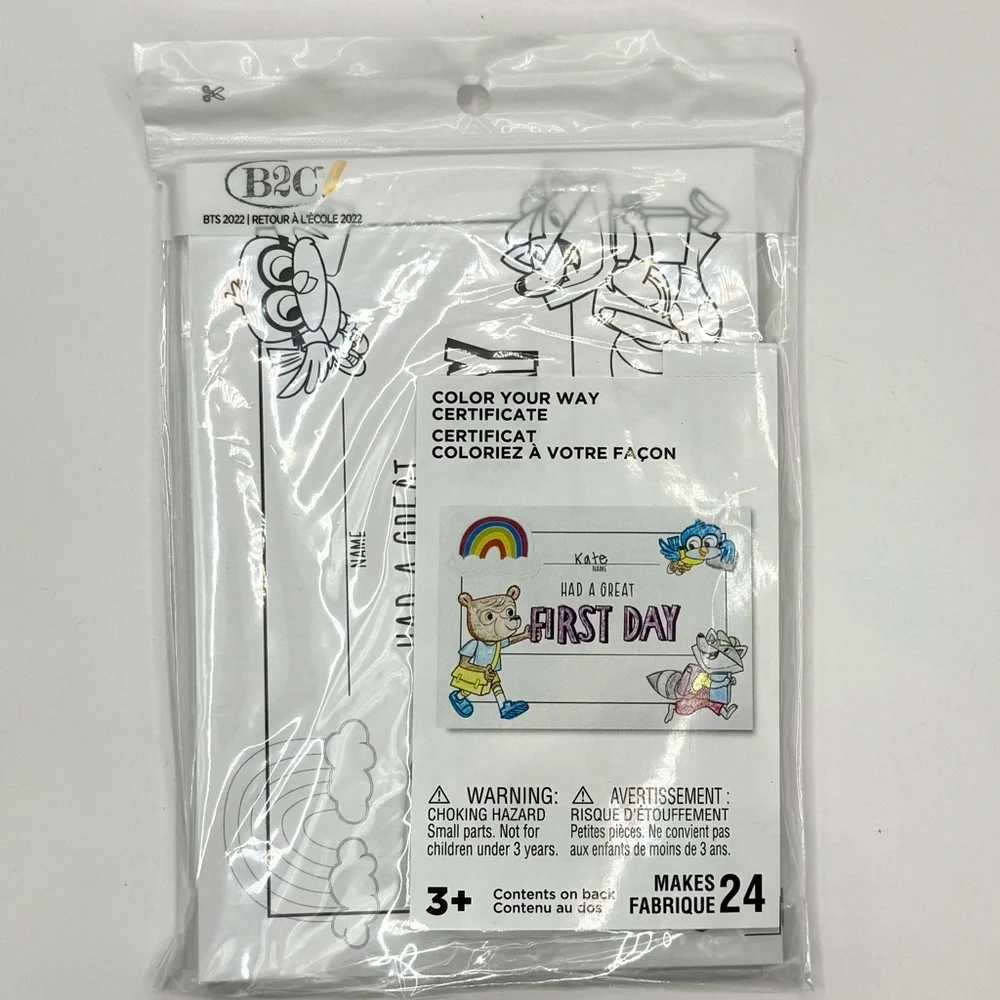 Color Your Way Name Tags First Day of School Back to School 2 pck/48 pcs
